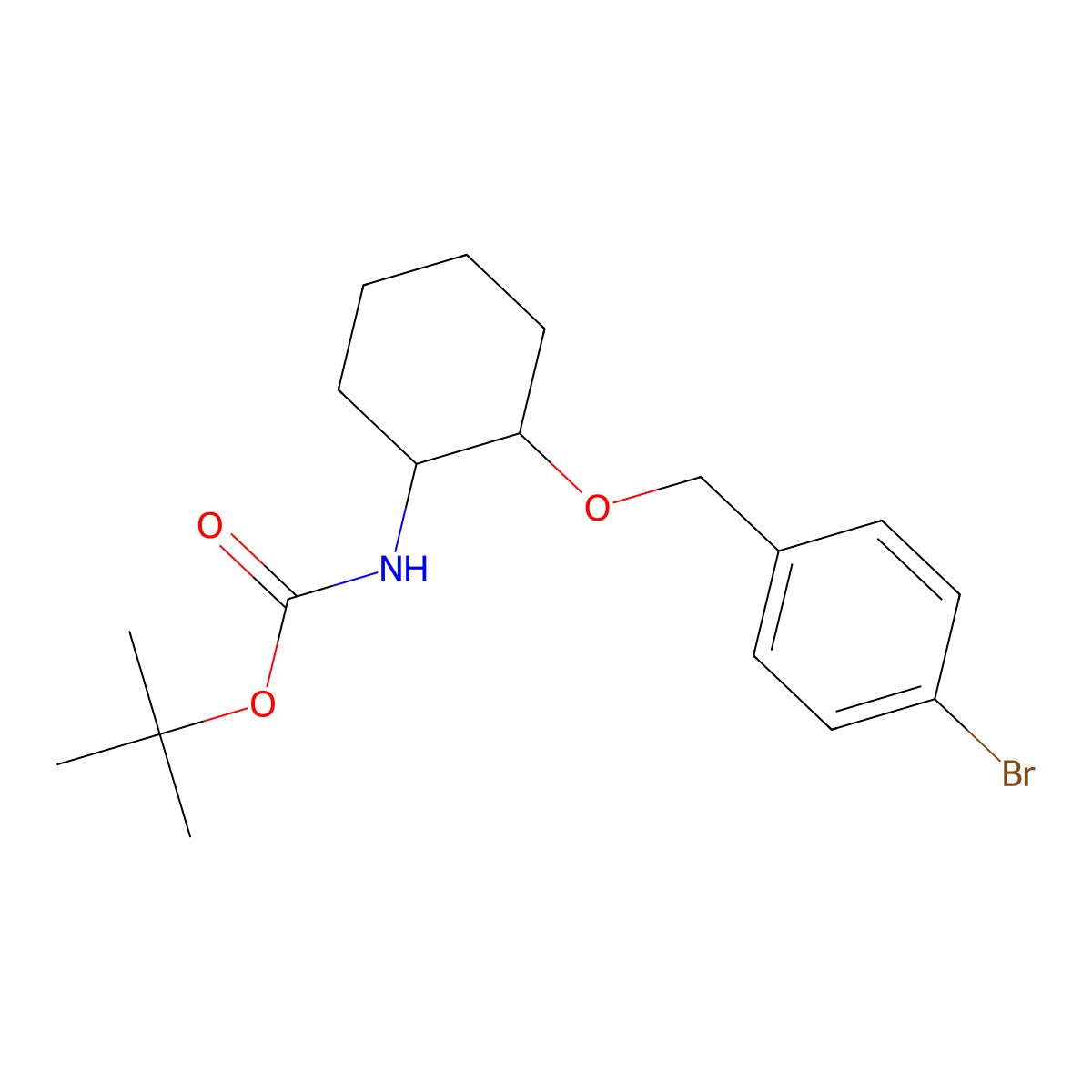 tert-Butyl ((1R,2R)-2-((4-bromobenzyl)oxy)cyclohexyl)carbamate molecular structure, CAS 1958100-53-2