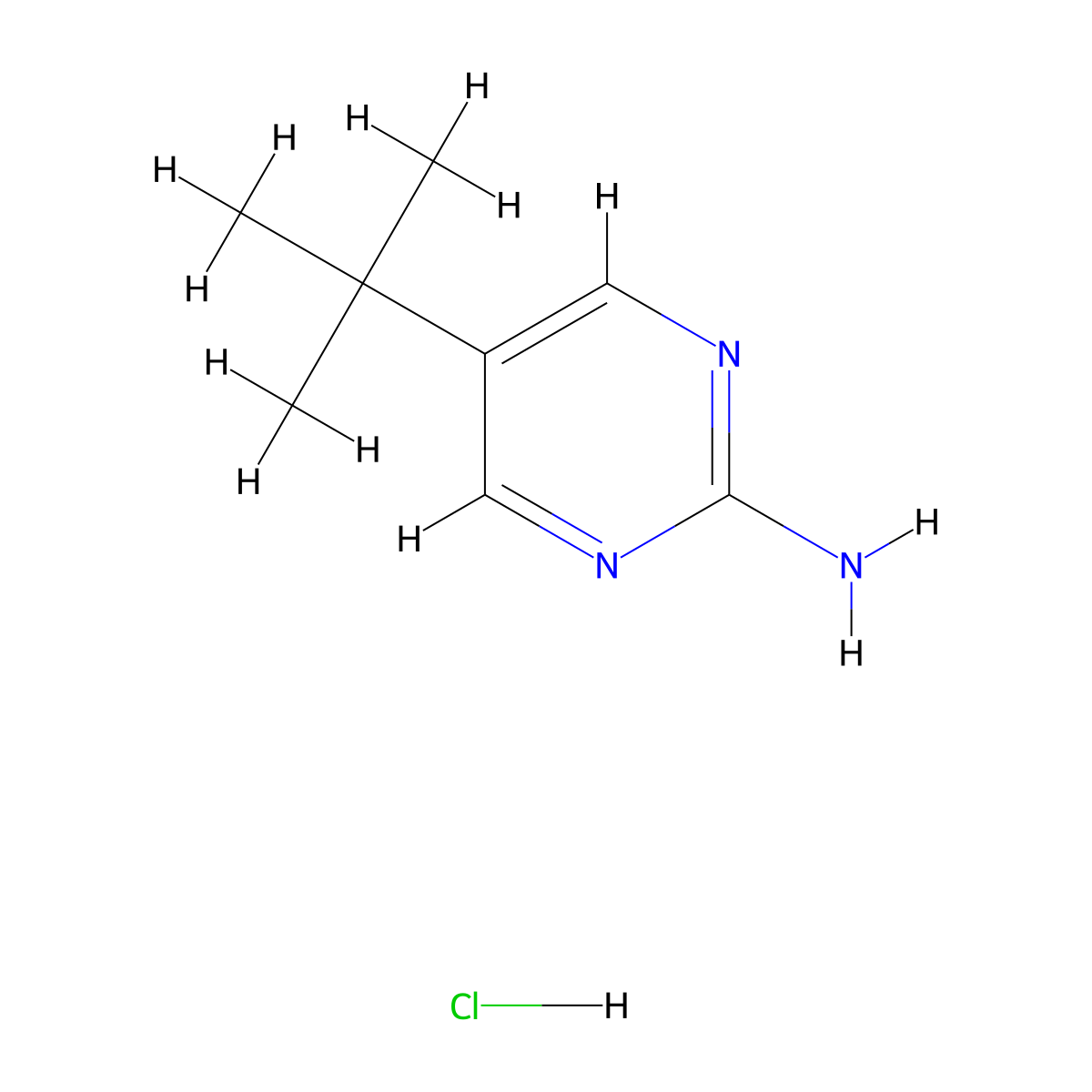 5-(tert-Butyl)pyrimidin-2-amine hydrochloride molecular structure, CAS 1958100-57-6