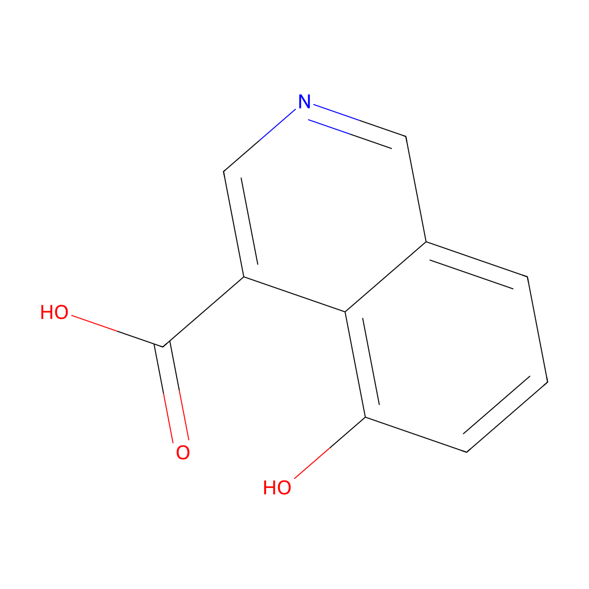 5-Hydroxyisoquinoline-4-carboxylic acid molecular structure, CAS 1958100-67-8
