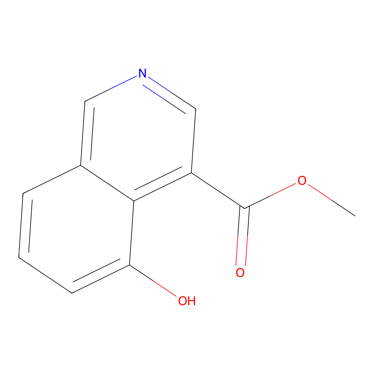 Methyl 5-hydroxyisoquinoline-4-carboxylate molecular structure, CAS 1958100-72-5