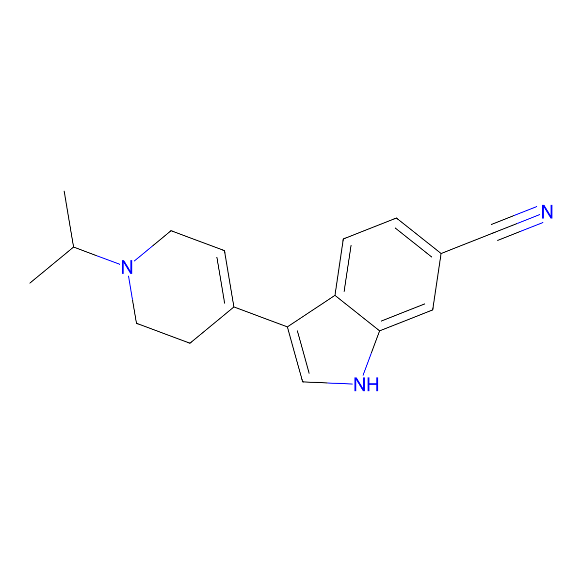 3-(1-Isopropyl-1,2,3,6-tetrahydropyridin-4-yl)-1H-indole-6-carbonitrile molecular structure, CAS 1958100-73-6