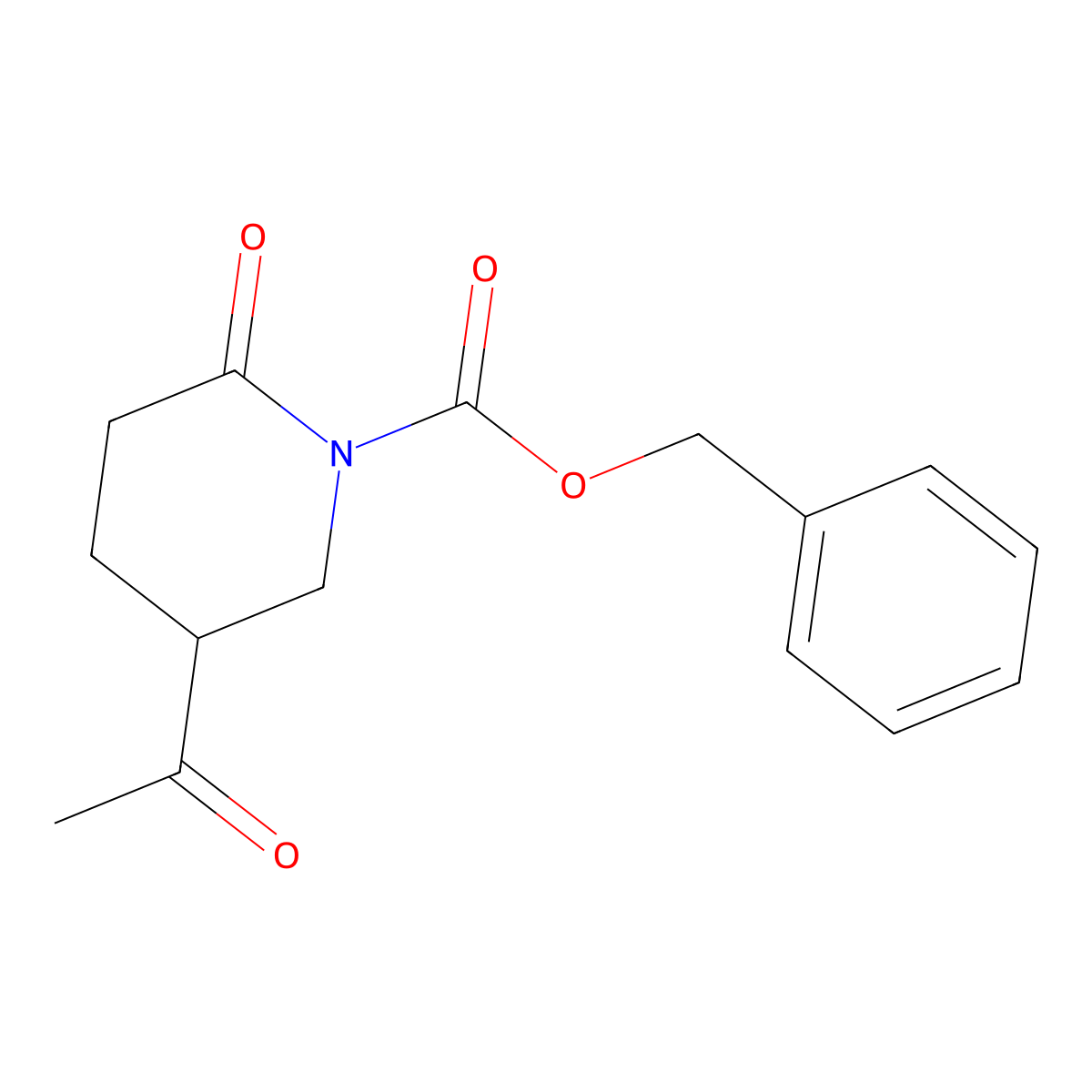 Benzyl 5-acetyl-2-oxopiperidine-1-carboxylate molecular structure, CAS 1958100-85-0
