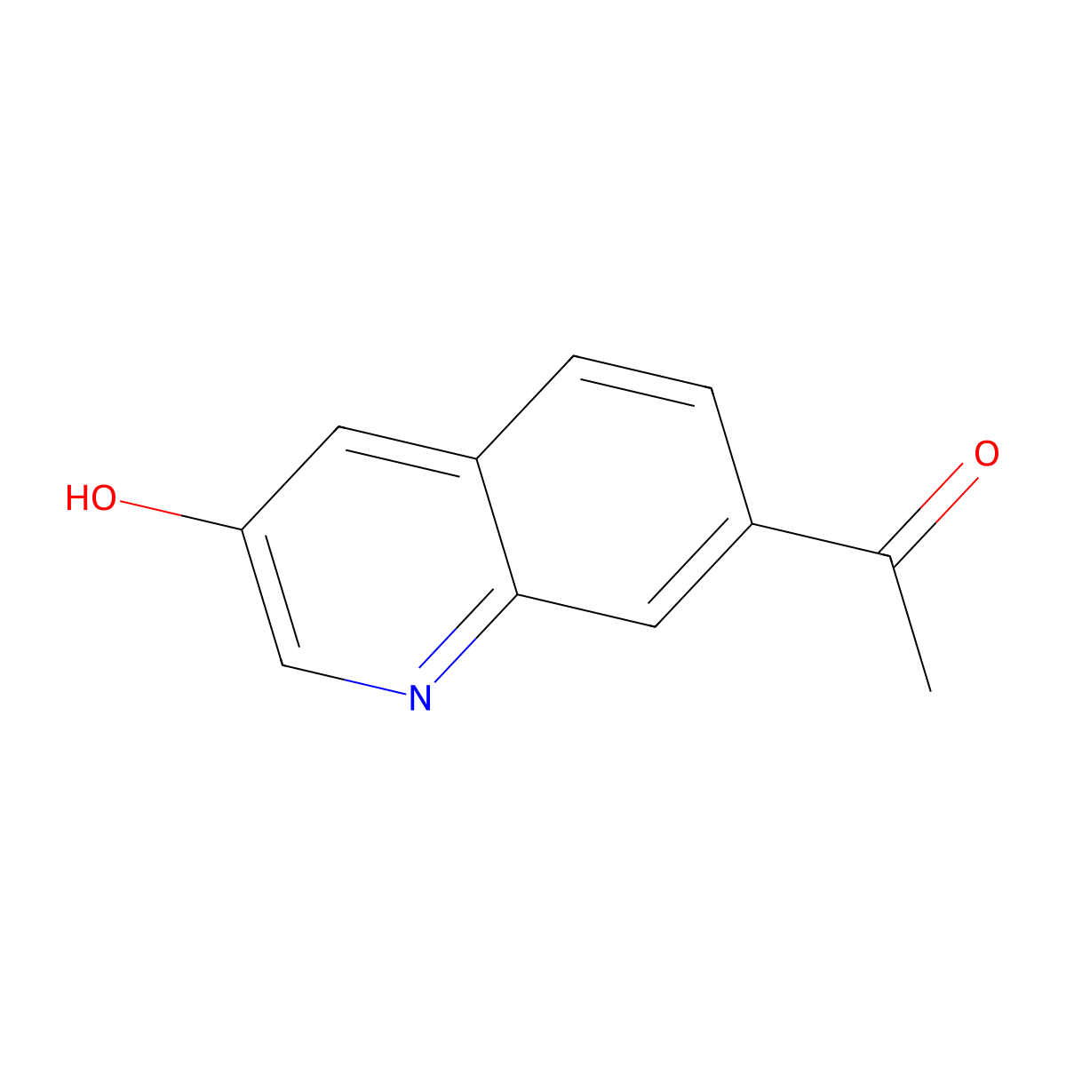 1-(3-Hydroxyquinolin-7-yl)ethanone molecular structure, CAS 1958100-86-1