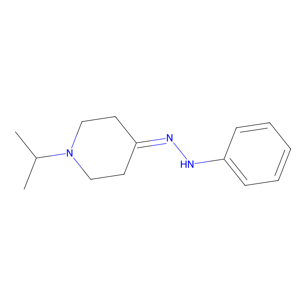 1-Isopropyl-4-(2-phenylhydrazono)piperidine molecular structure, CAS 1958100-92-9