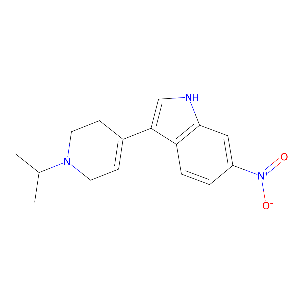 3-(1-Isopropyl-1,2,3,6-tetrahydropyridin-4-yl)-6-nitro-1H-indole molecular structure, CAS 1958100-94-1