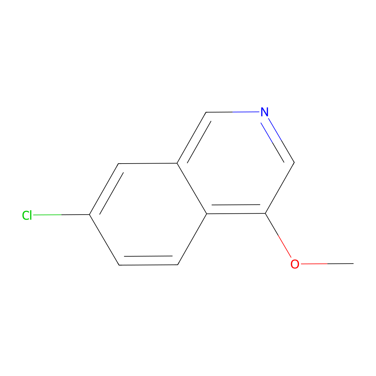 7-Chloro-4-methoxyisoquinoline molecular structure, CAS 1958101-00-2