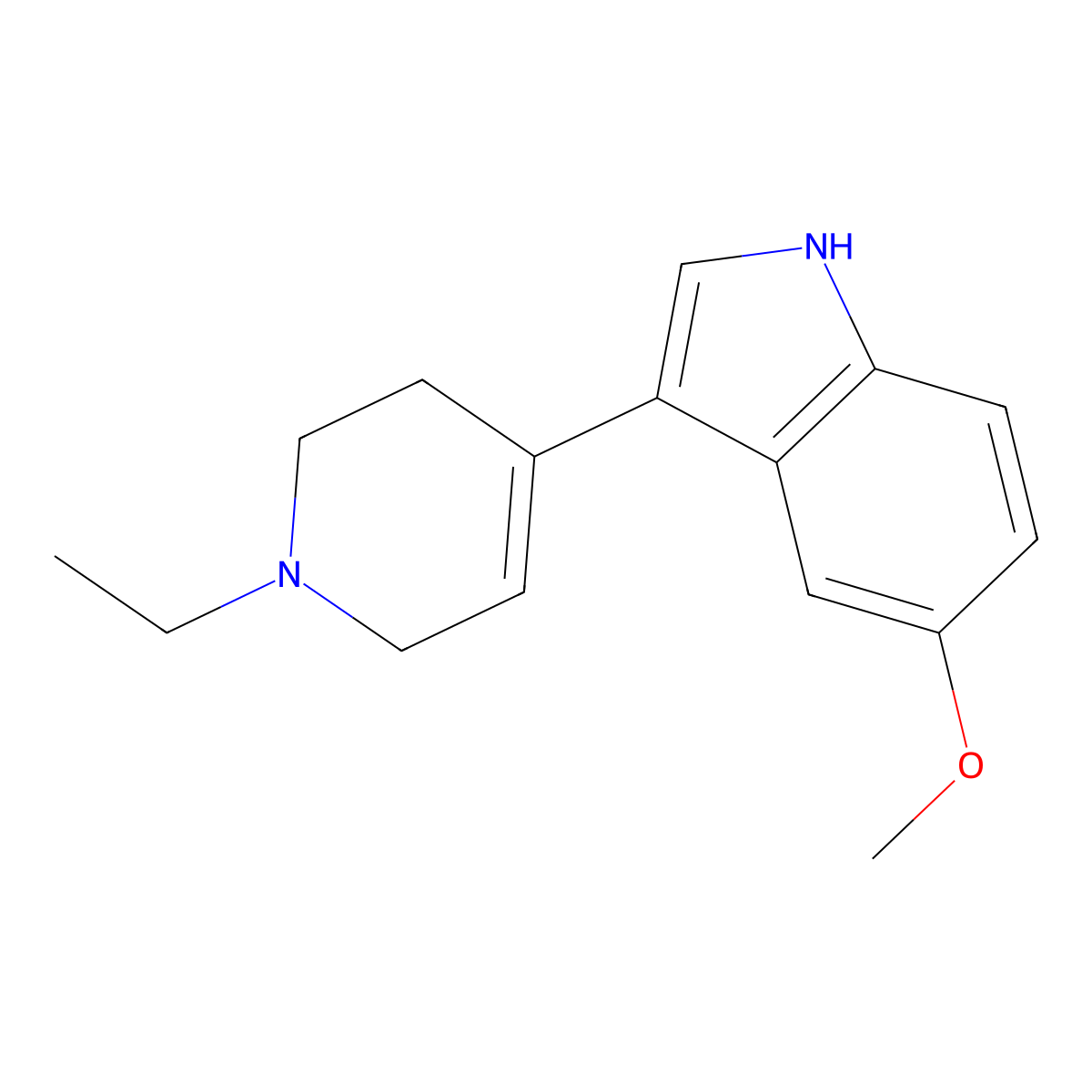 3-(1-Ethyl-1,2,3,6-tetrahydropyridin-4-yl)-5-methoxy-1H-indole molecular structure, CAS 1958101-01-3