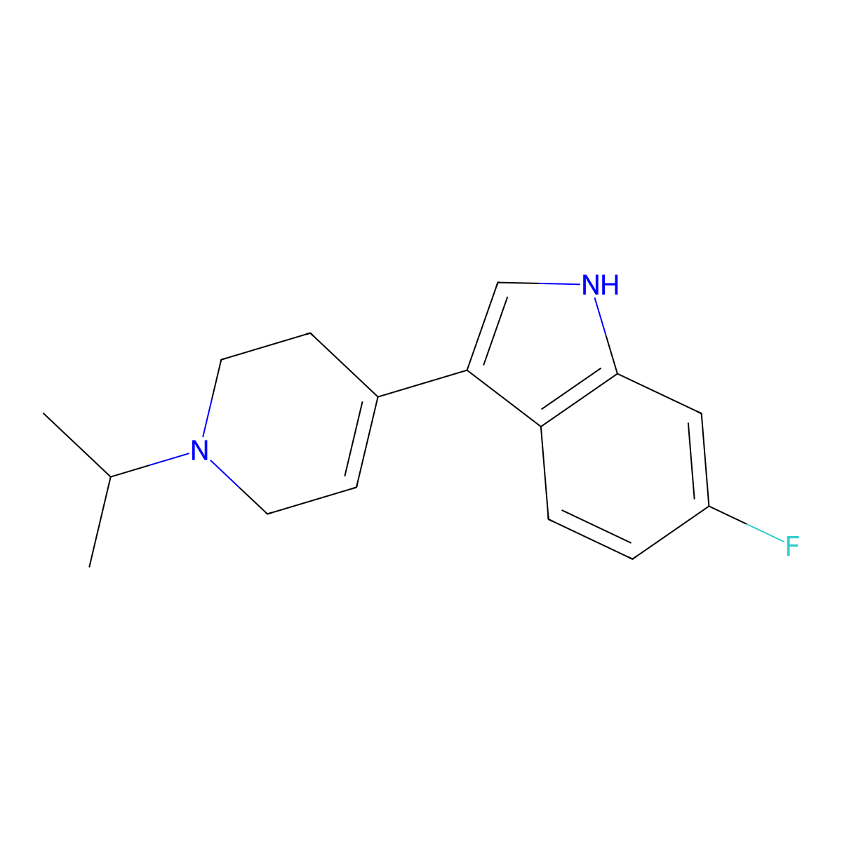 6-Fluoro-3-(1-isopropyl-1,2,3,6-tetrahydropyridin-4-yl)-1H-indole molecular structure, CAS 1958101-07-9