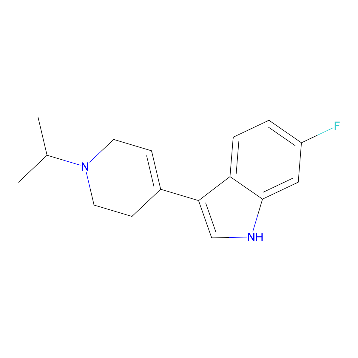 6-Fluoro-3-(1-isopropyl-1,2,3,6-tetrahydropyridin-4-yl)-1H-indole molecular structure, CAS 1958101-07-9