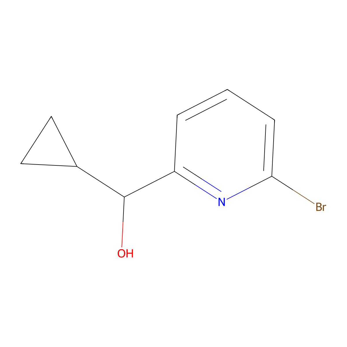 (6-Bromo-2-pyridyl)-cyclopropyl-methanol molecular structure, CAS 1958102-34-5