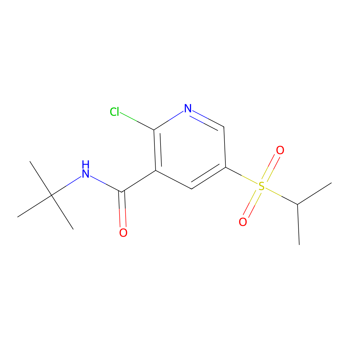 N-(tert-butyl)-2-chloro-5-(isopropylsulfonyl)nicotinamide molecular structure, CAS 1958106-06-3