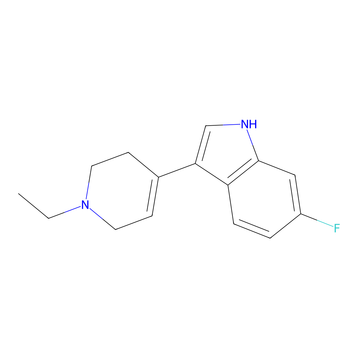 3-(1-Ethyl-1,2,3,6-tetrahydropyridin-4-yl)-6-fluoro-1H-indole molecular structure, CAS 1958106-08-5