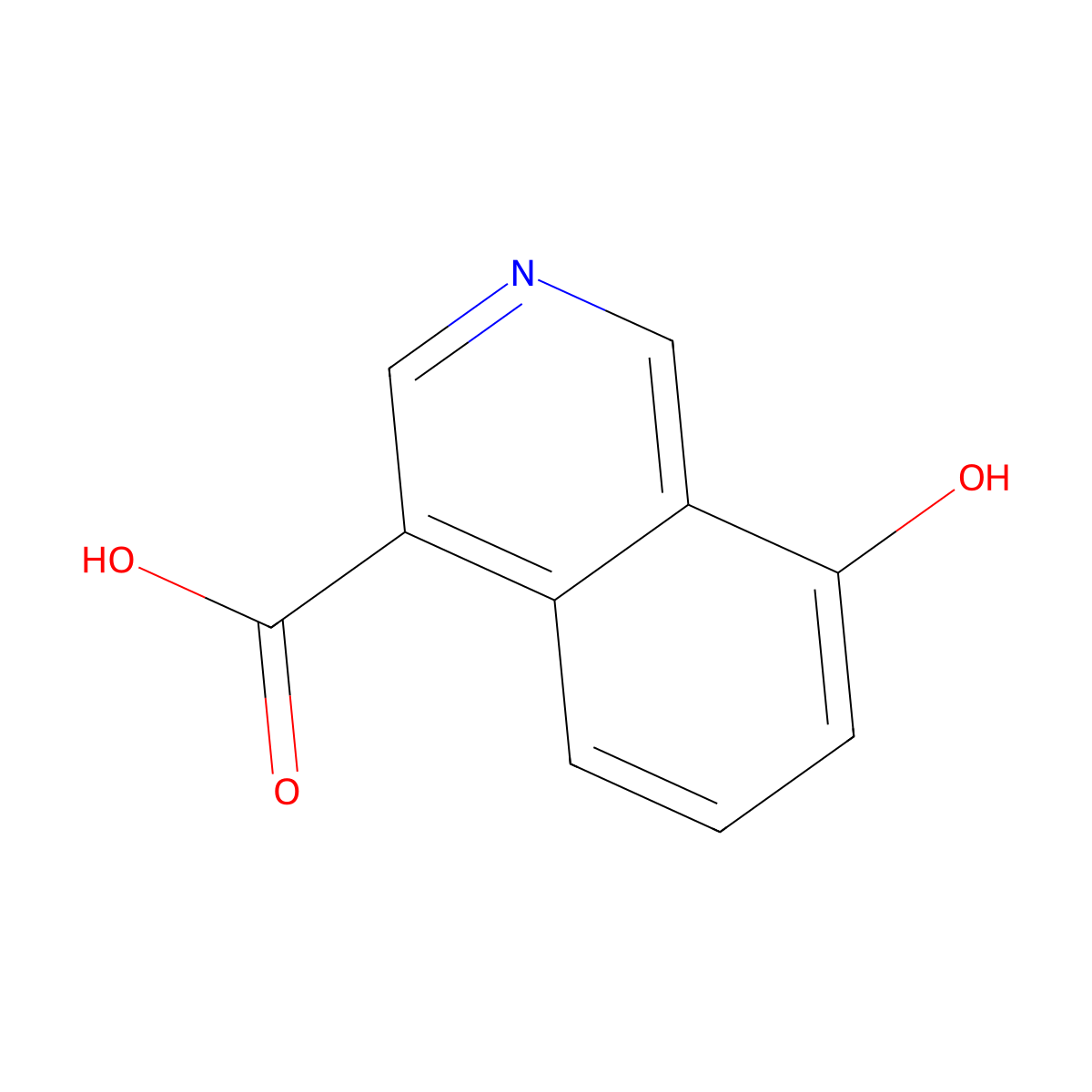 8-Hydroxyisoquinoline-4-carboxylic acid molecular structure, CAS 1958106-10-9