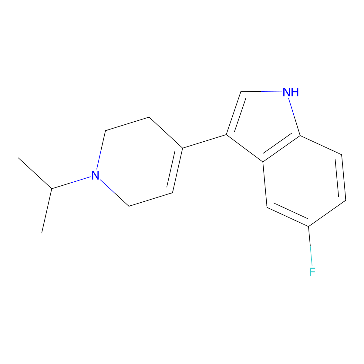 5-Fluoro-3-(1-isopropyl-1,2,3,6-tetrahydropyridin-4-yl)-1H-indole molecular structure, CAS 1958106-11-0