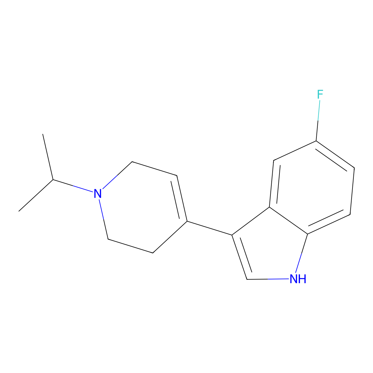 5-Fluoro-3-(1-isopropyl-1,2,3,6-tetrahydropyridin-4-yl)-1H-indole molecular structure, CAS 1958106-11-0