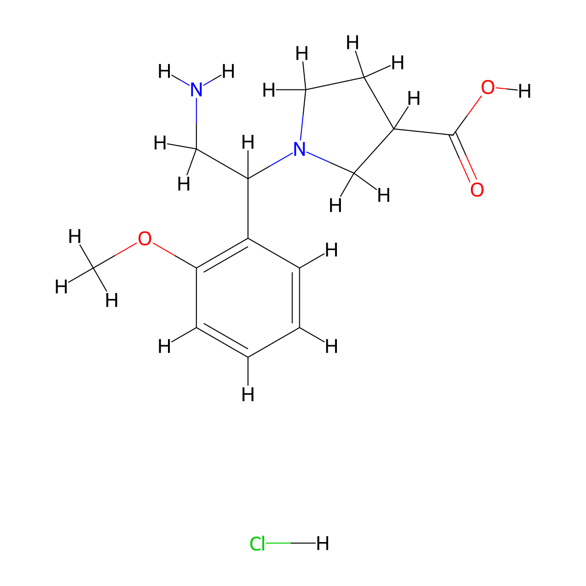 1-[2-Amino-1-(2-methoxy-phenyl)-ethyl]-pyrrolidine-3-carboxylic acid hcl molecular structure, CAS 1958106-16-5