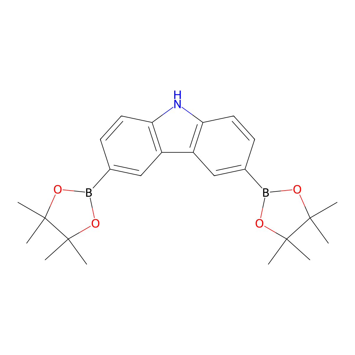 3,6-Bis(4,4,5,5-tetramethyl-1,3,2-dioxaborolan-2-yl)-9H-carbazole molecular structure, CAS 1958113-34-2