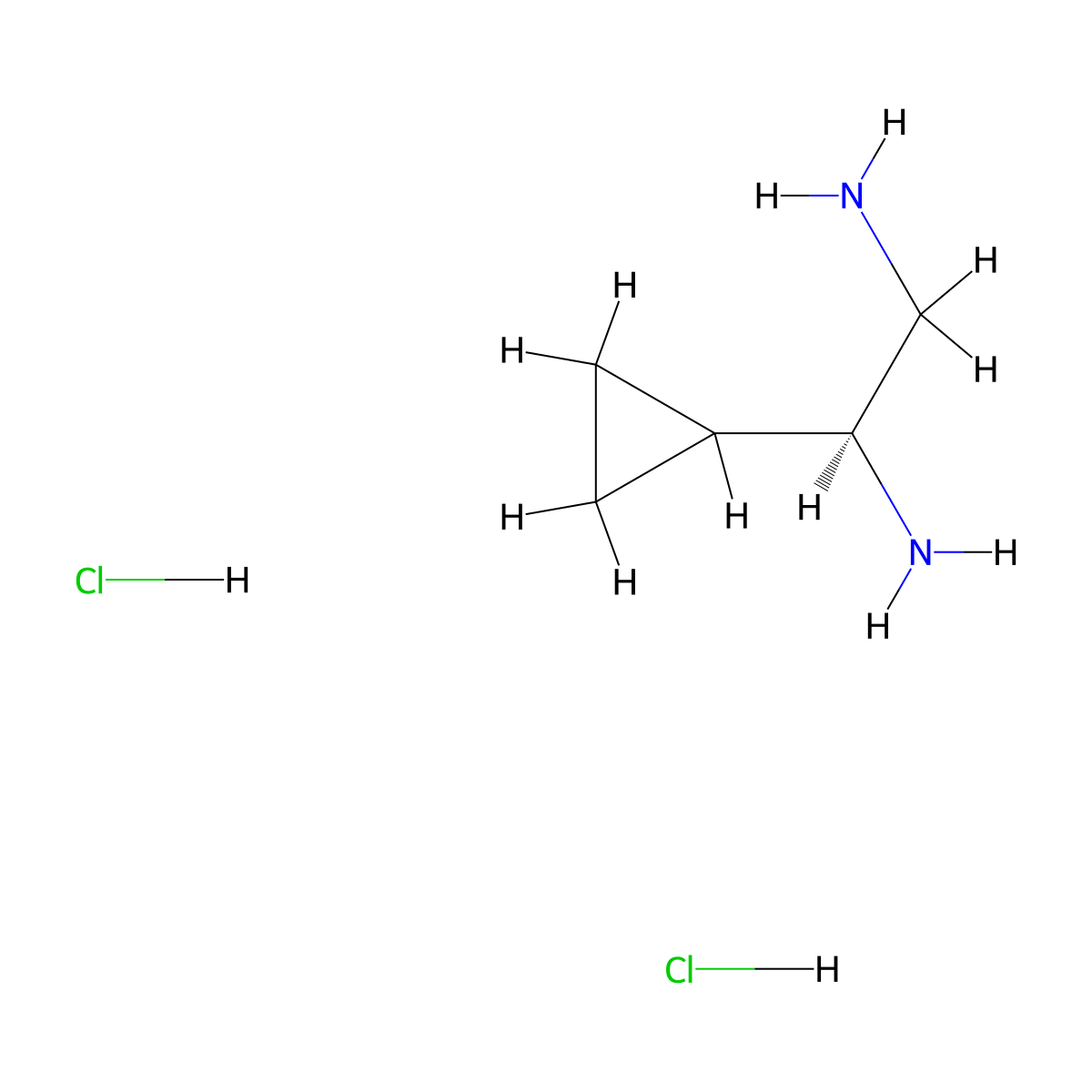 (S)-1-Cyclopropylethane-1,2-diamine dihydrochloride molecular structure, CAS 1958125-84-2