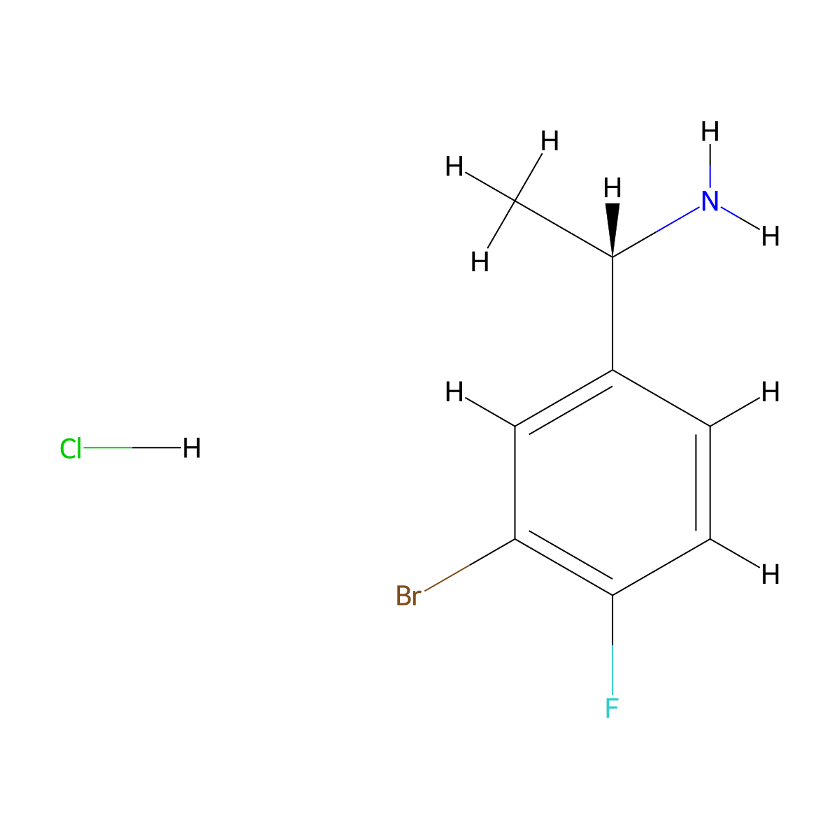 (S)-1-(3-Bromo-4-fluorophenyl)ethanamine hydrochloride molecular structure, CAS 1958125-87-5