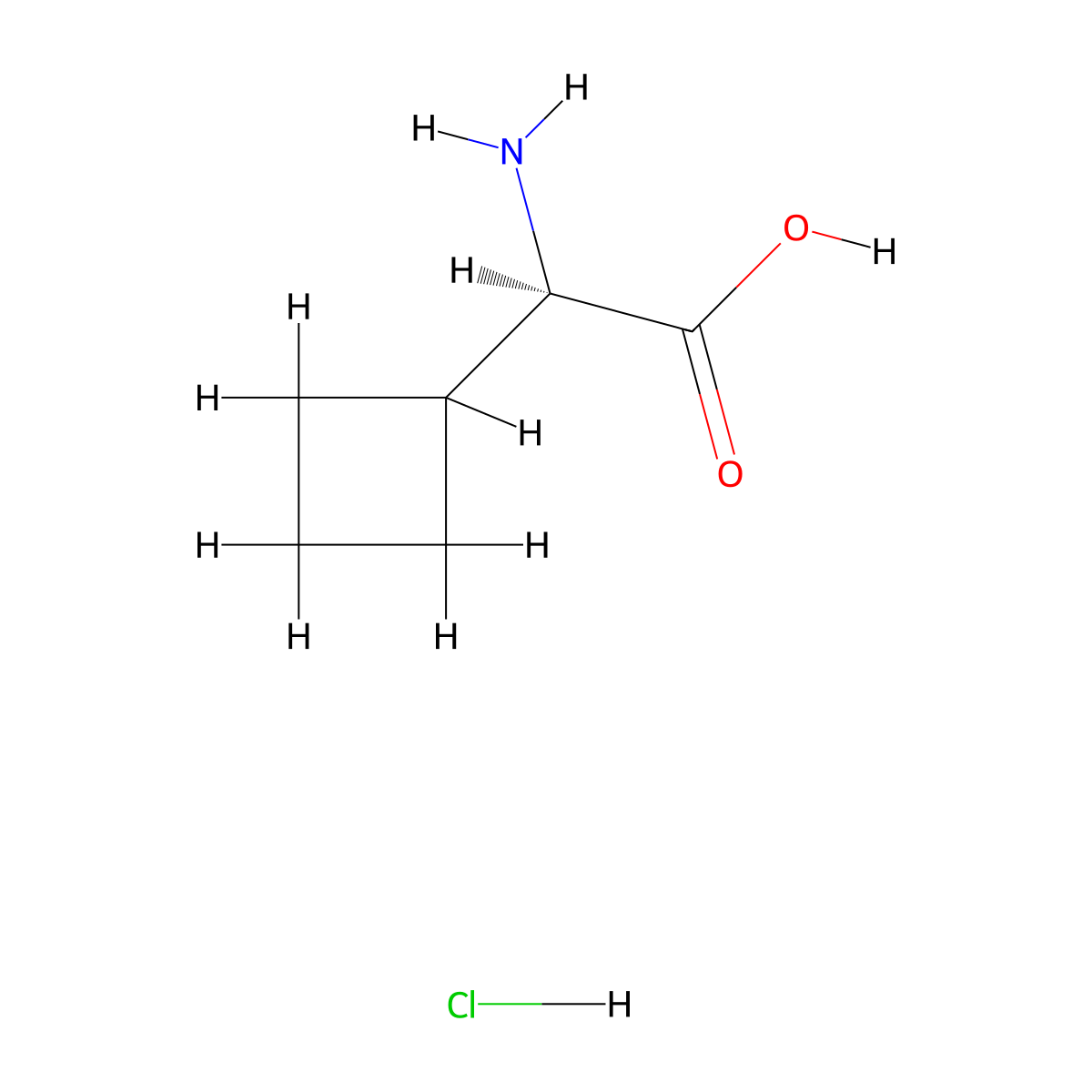 (R)-2-amino-2-cyclobutylacetic acid hydrochloride molecular structure, CAS 1958125-89-7