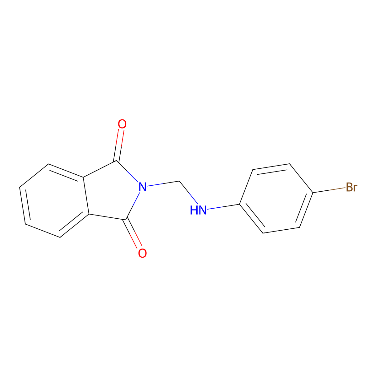 2-(((4-Bromophenyl)amino)methyl)isoindoline-1,3-dione molecular structure, CAS 195813-82-2