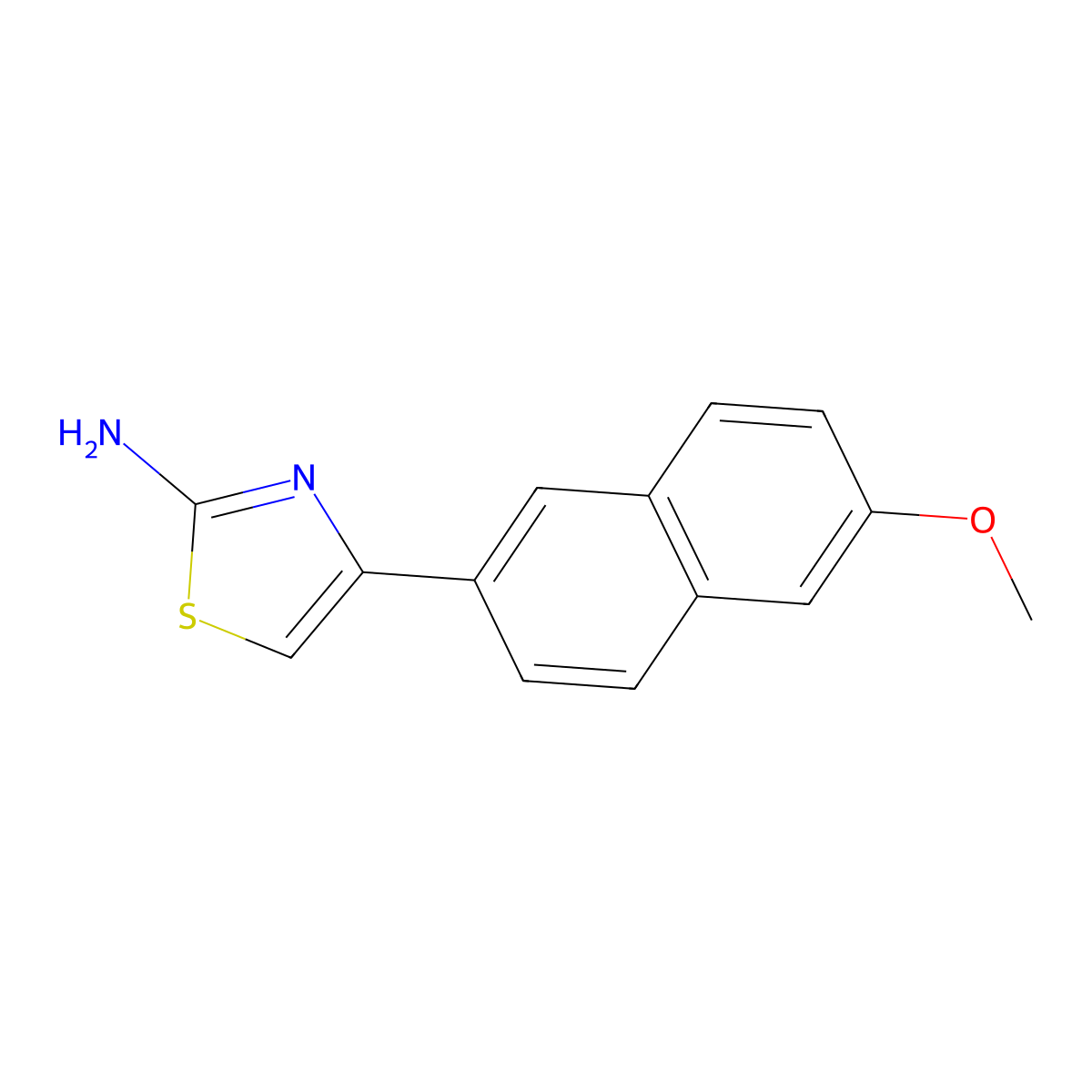 4-(6-Methoxy-2-naphthyl)-1,3-thiazol-2-amine molecular structure, CAS 195824-61-4