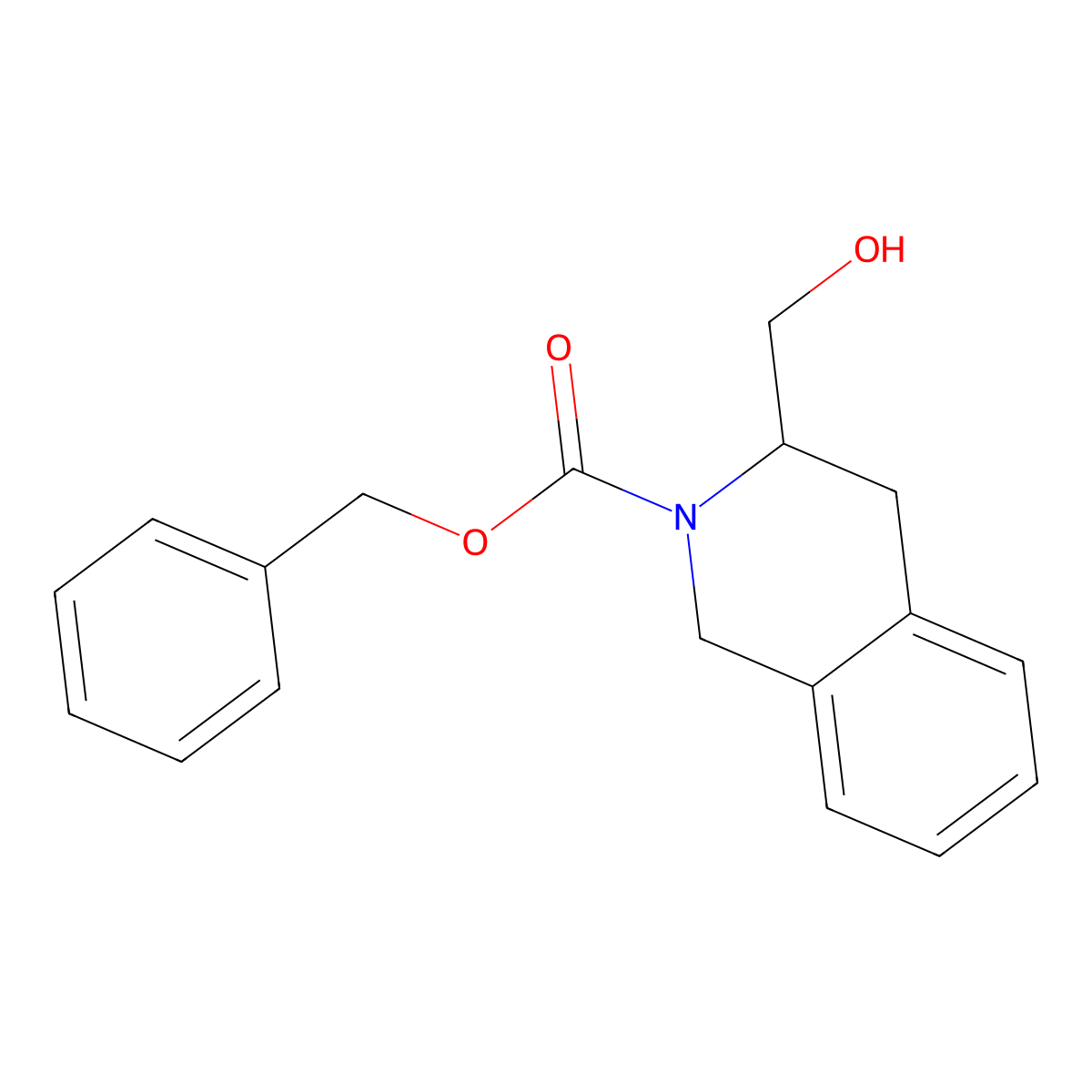 benzyl (3S)-3-(hydroxymethyl)-1,2,3,4-tetrahydroisoquinoline-2-carboxylate molecular structure, CAS 195832-14-5