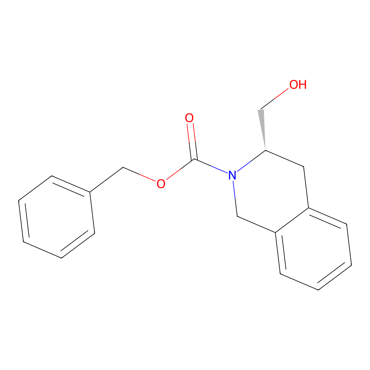 benzyl (3S)-3-(hydroxymethyl)-1,2,3,4-tetrahydroisoquinoline-2-carboxylate molecular structure, CAS 195832-14-5