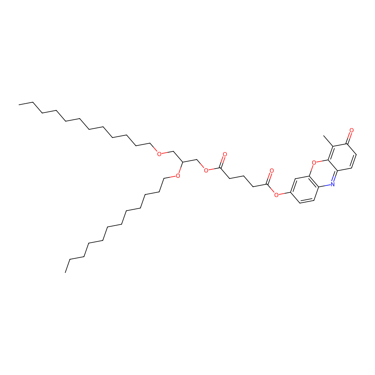 2,3-Bis(dodecyloxy)propyl 4-methyl-3-oxo-3H-phenoxazin-7-yl pentanedioate molecular structure, CAS 195833-46-6