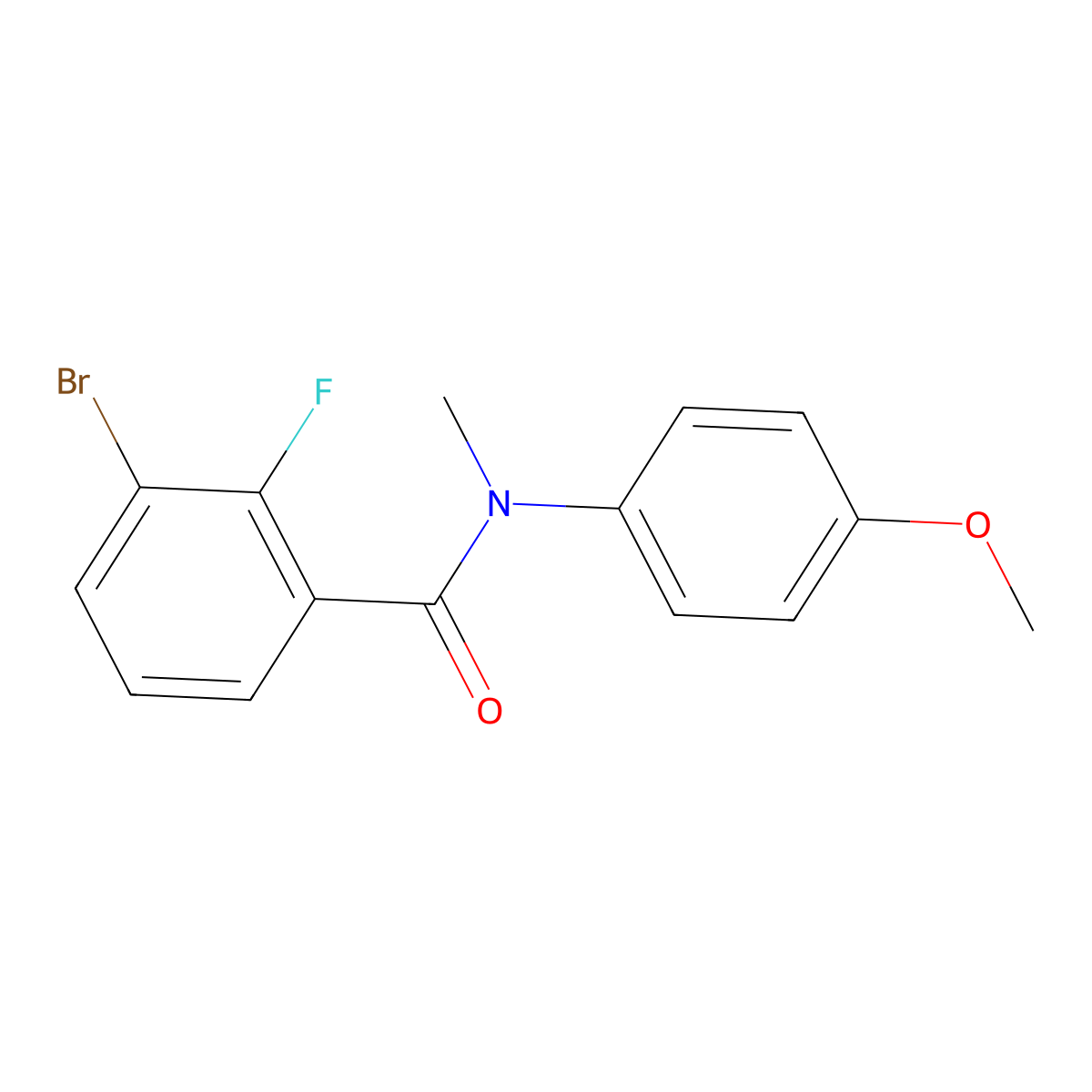 3-Bromo-2-fluoro-N-(4-methoxyphenyl)-N-methylbenzamide molecular structure, CAS 1958426-41-9