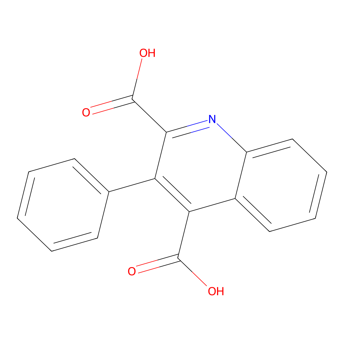 3-Phenylquinoline-2,4-dicarboxylic acid molecular structure, CAS 19585-90-1