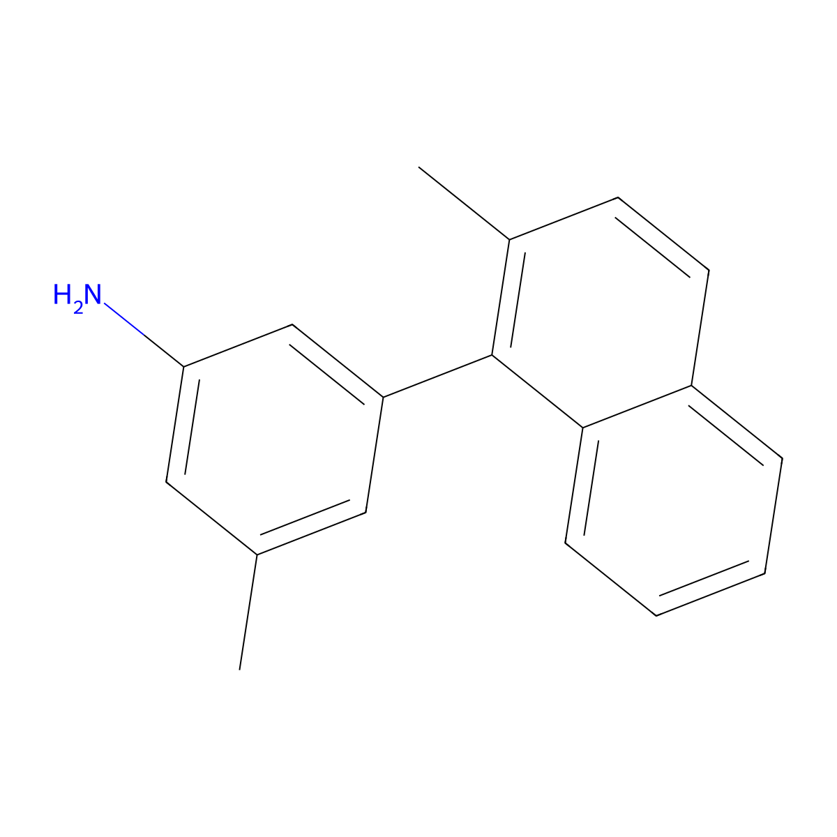 3-Methyl-5-(2-methyl-1-naphthalenyl)benzenamine molecular structure, CAS 1958534-12-7