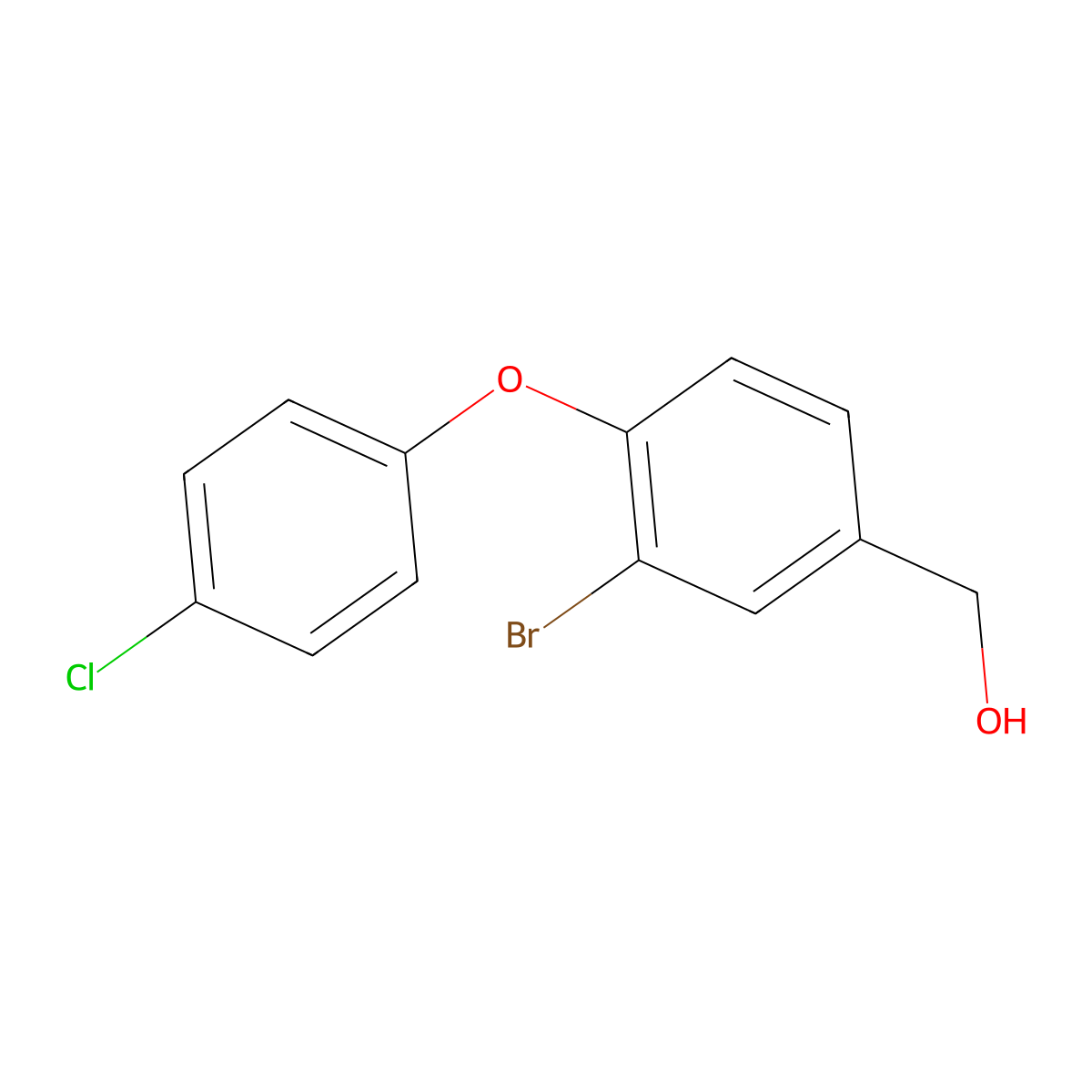 (3-Bromo-4-(4-chlorophenoxy)phenyl)methanol molecular structure, CAS 1958613-93-8