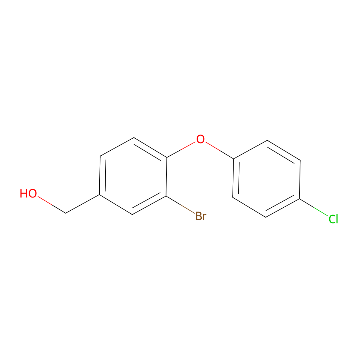 (3-Bromo-4-(4-chlorophenoxy)phenyl)methanol molecular structure, CAS 1958613-93-8