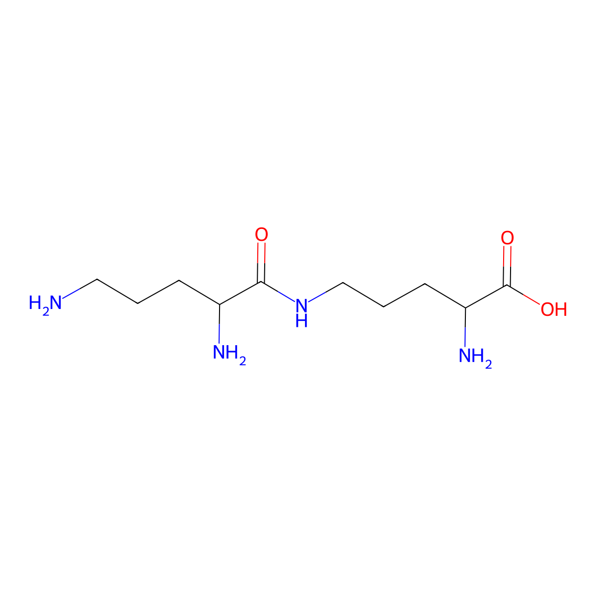 (S)-2-Amino-5-((S)-2,5-diaminopentanamido)pentanoic acid molecular structure, CAS 195868-13-4