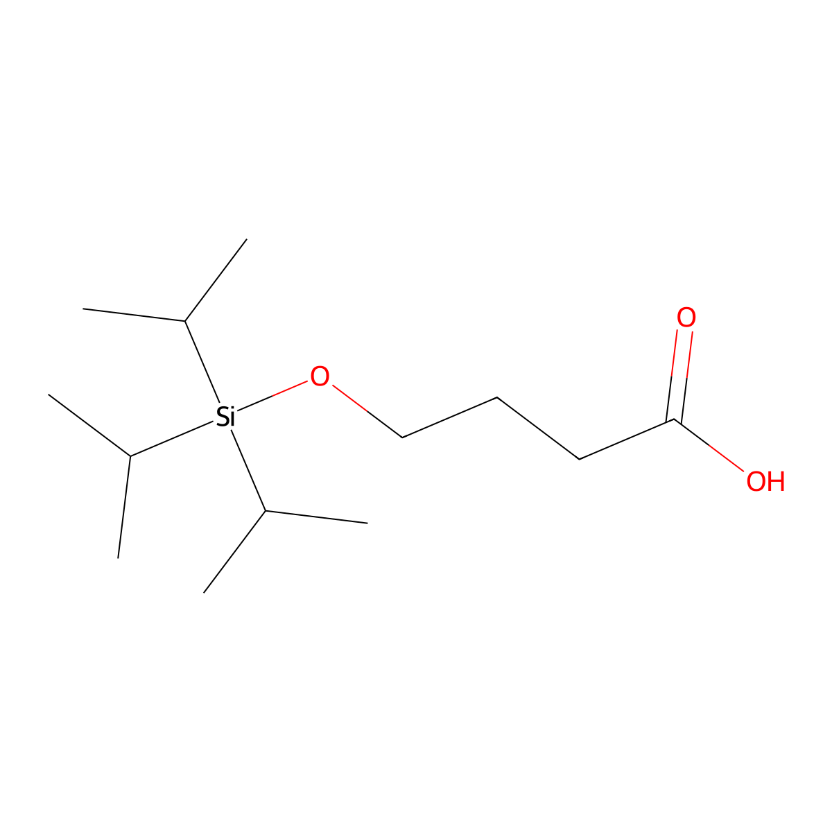 Butanoic acid, 4-[[tris(1-methylethyl)silyl]oxy]- molecular structure, CAS 195871-01-3