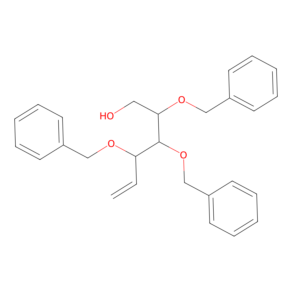 (2R,3R,4S)-2,3,4-Tris(benzyloxy)hex-5-en-1-ol molecular structure, CAS 195873-64-4