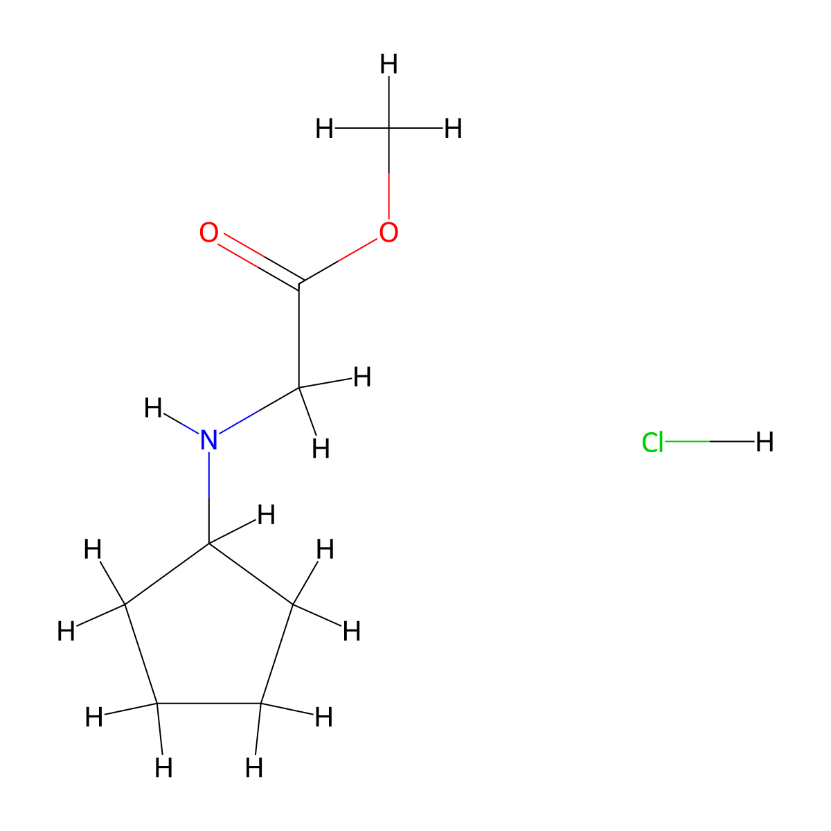 Methyl 2-(cyclopentylamino)acetate hydrochloride molecular structure, CAS 195877-46-4