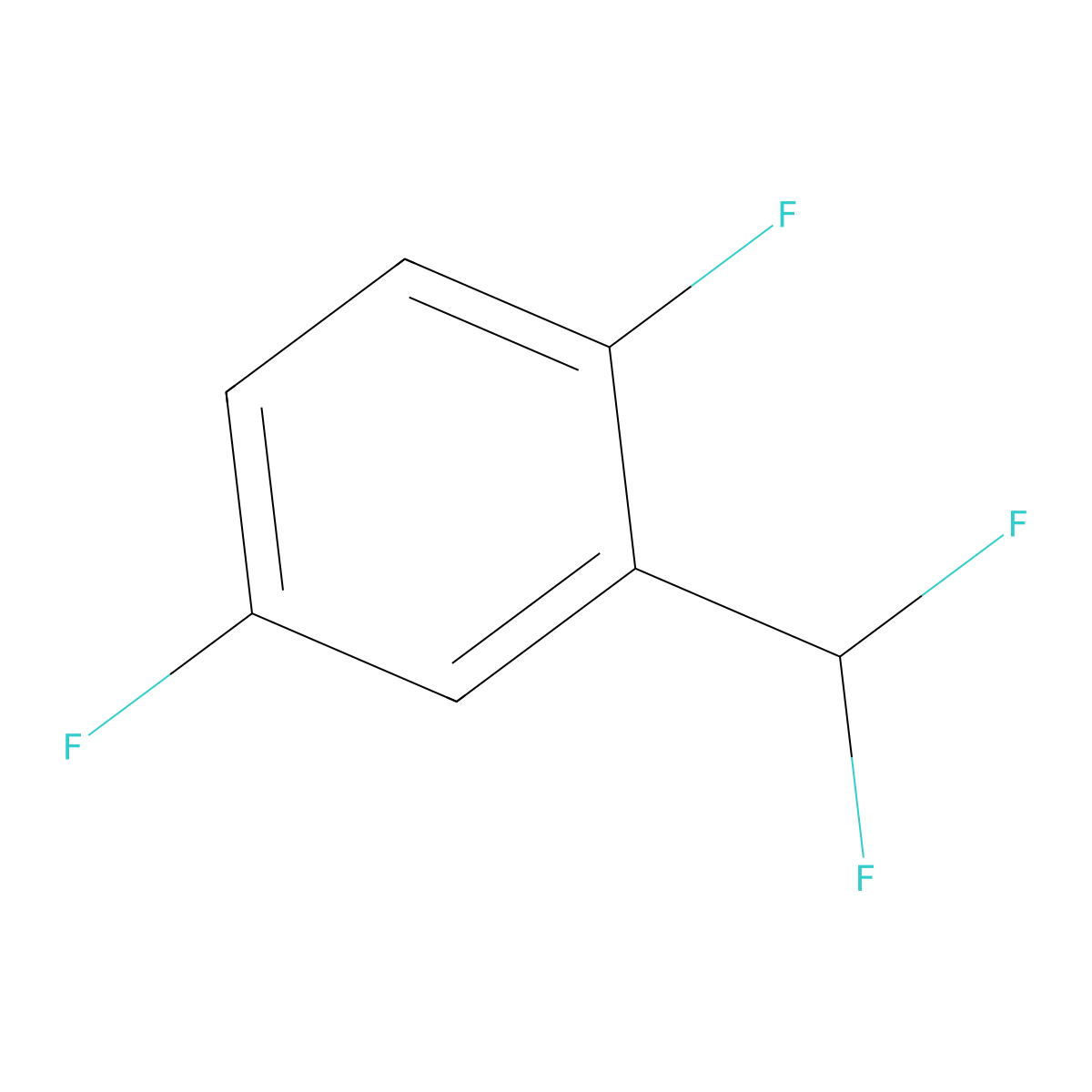 2-(Difluoromethyl)-1,4-difluorobenzene molecular structure, CAS 195886-79-4