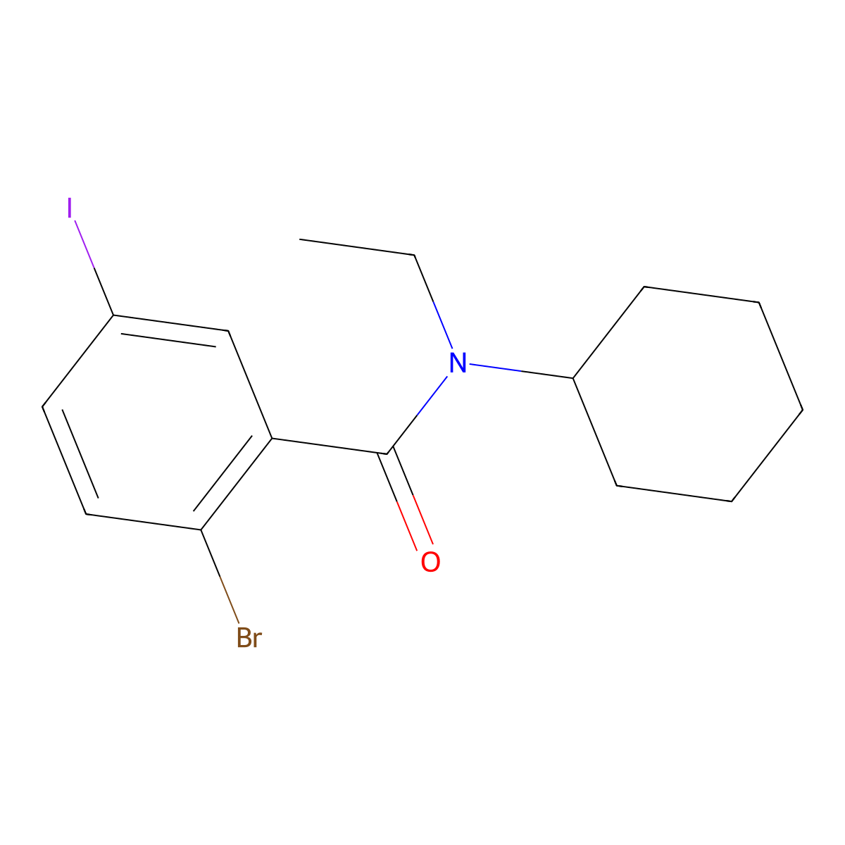2-Bromo-N-cyclohexyl-N-ethyl-5-iodobenzamide molecular structure, CAS 1958942-39-6