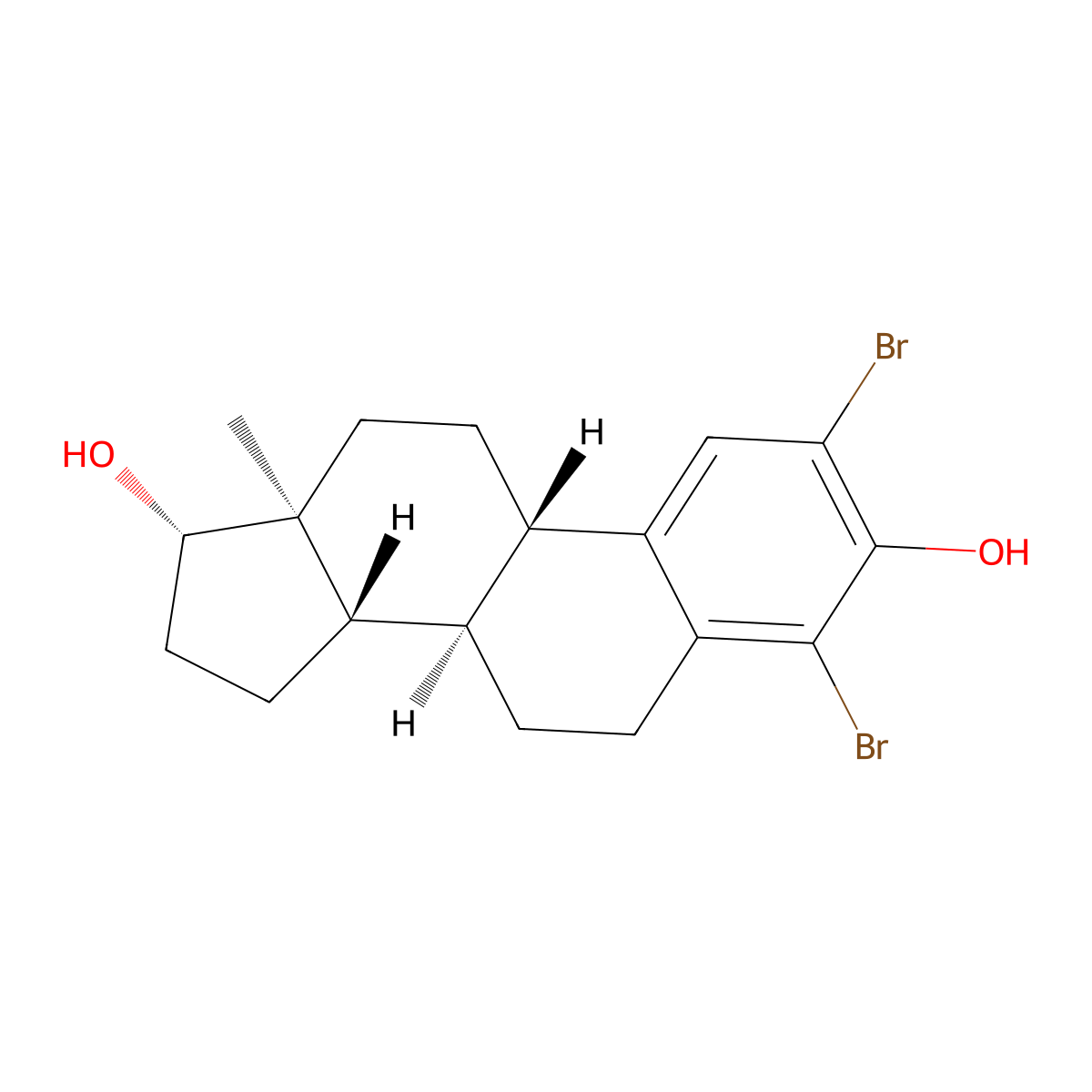 2,4-Dibromo-17-estradiol molecular structure, CAS 19590-55-7