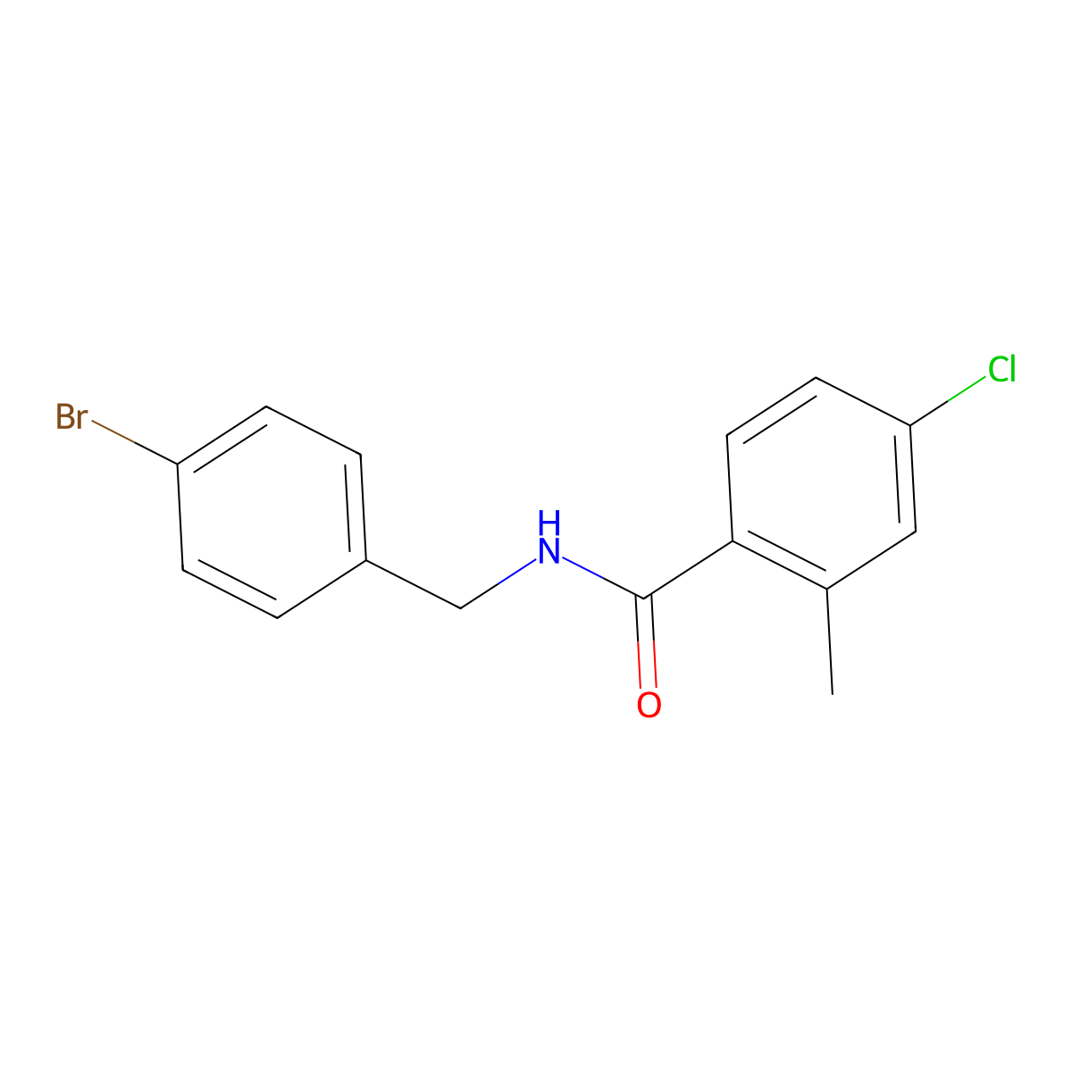 N-[(4-Bromophenyl)methyl]-4-chloro-2-methylbenzamide molecular structure, CAS 1959042-46-6