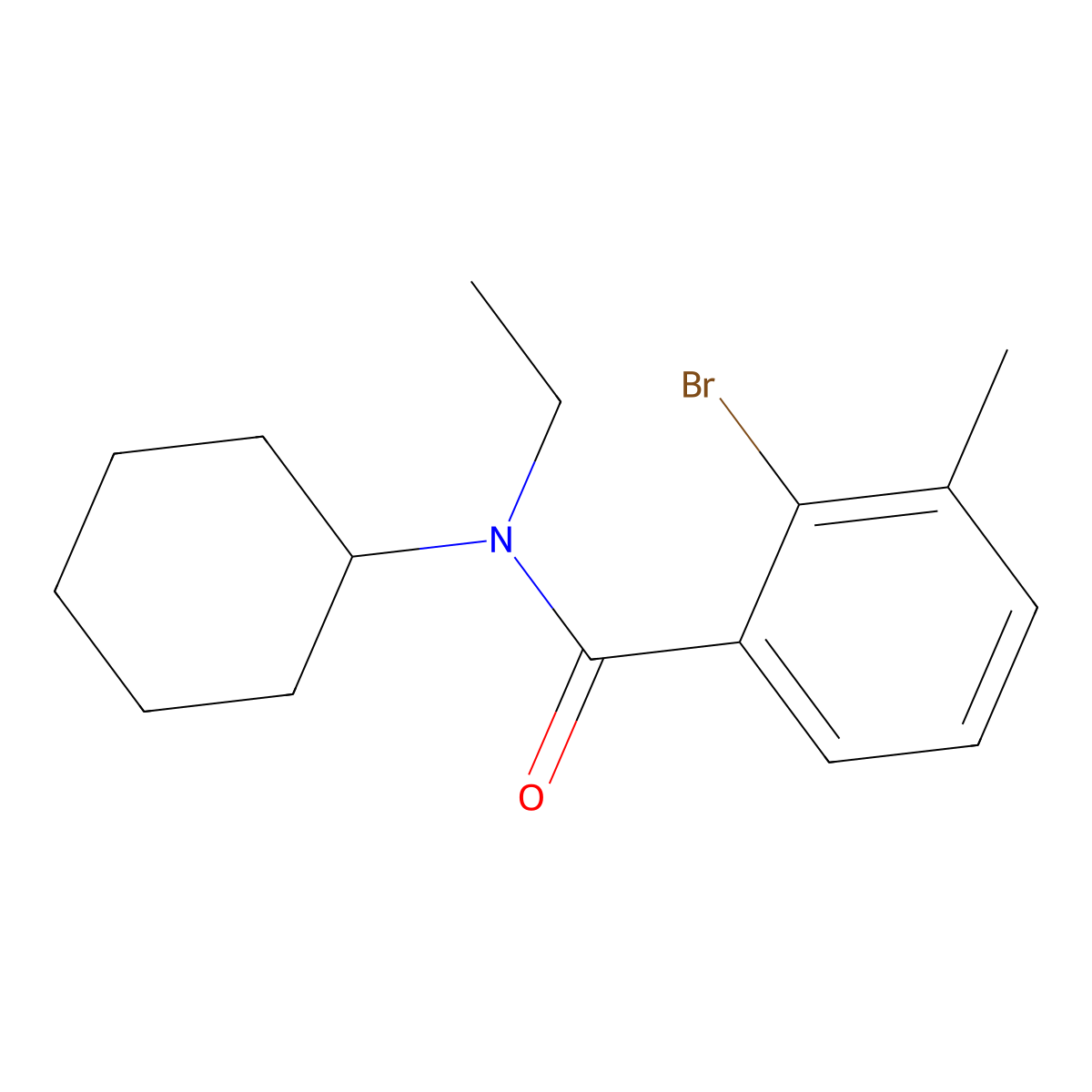 2-Bromo-N-cyclohexyl-N-ethyl-3-methylbenzamide molecular structure, CAS 1959085-24-5