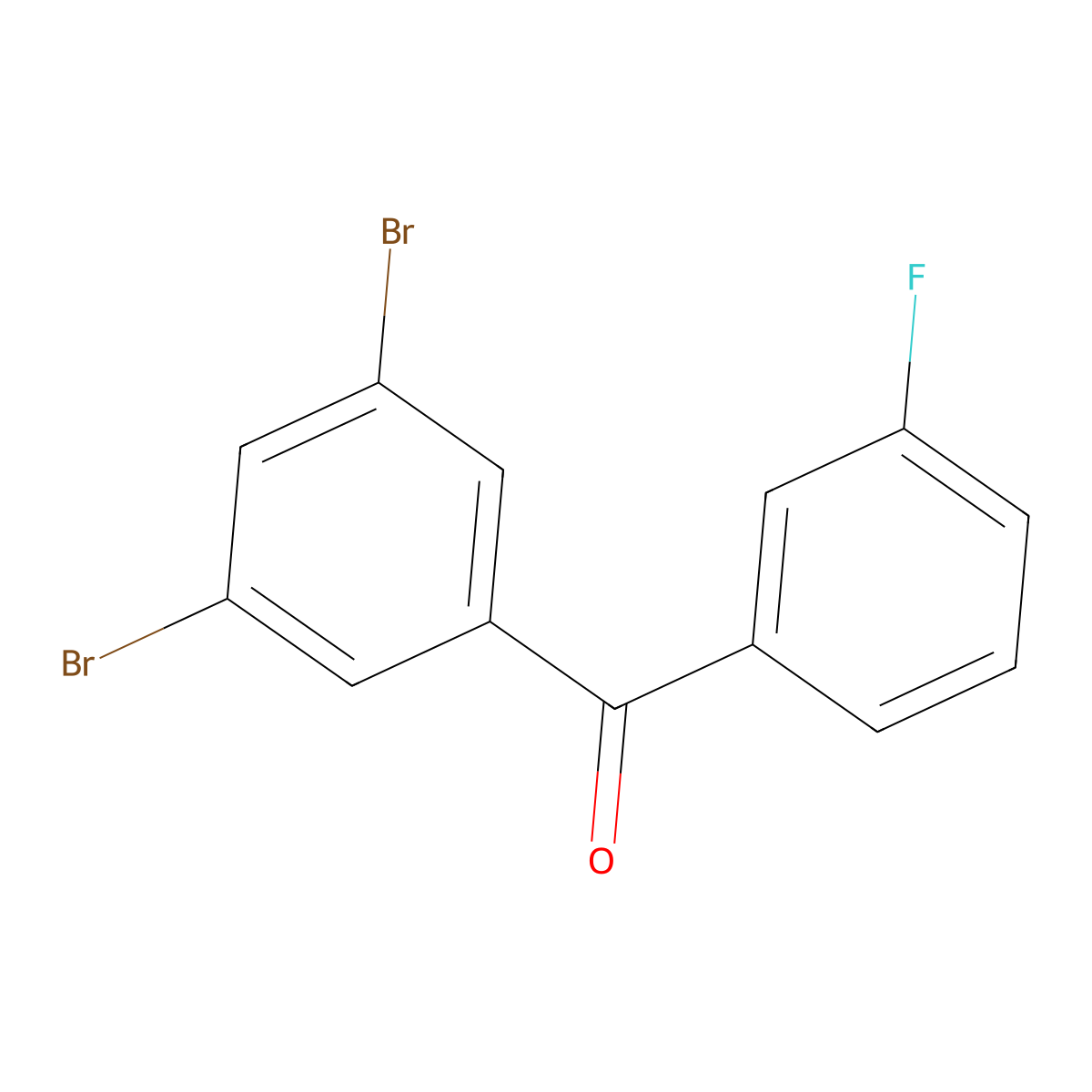 Methanone, (3,5-dibromophenyl)(3-fluorophenyl)- molecular structure, CAS 1959107-83-5