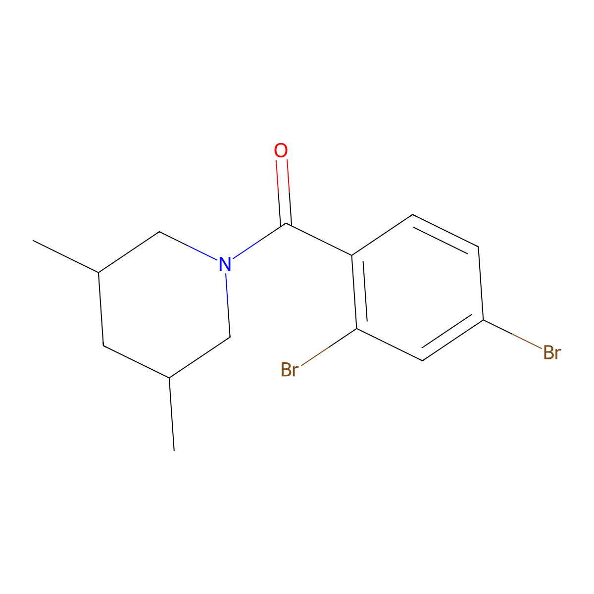 (2,4-Dibromophenyl)(3,5-dimethyl-1-piperidinyl)methanone molecular structure, CAS 1959187-51-9