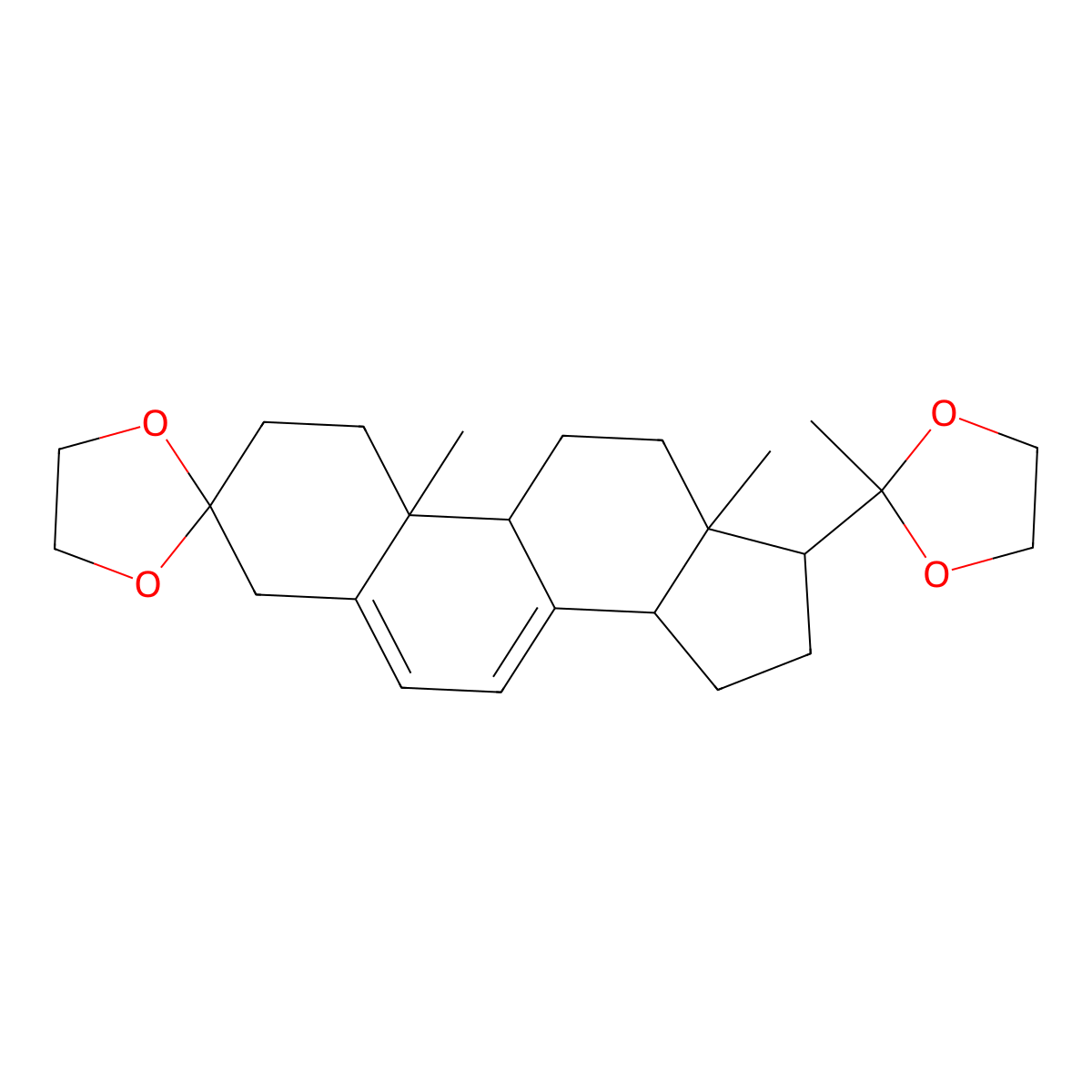 3,20-Bis(ethylenedioxy)pregna-5,7-diene molecular structure, CAS 19592-55-3