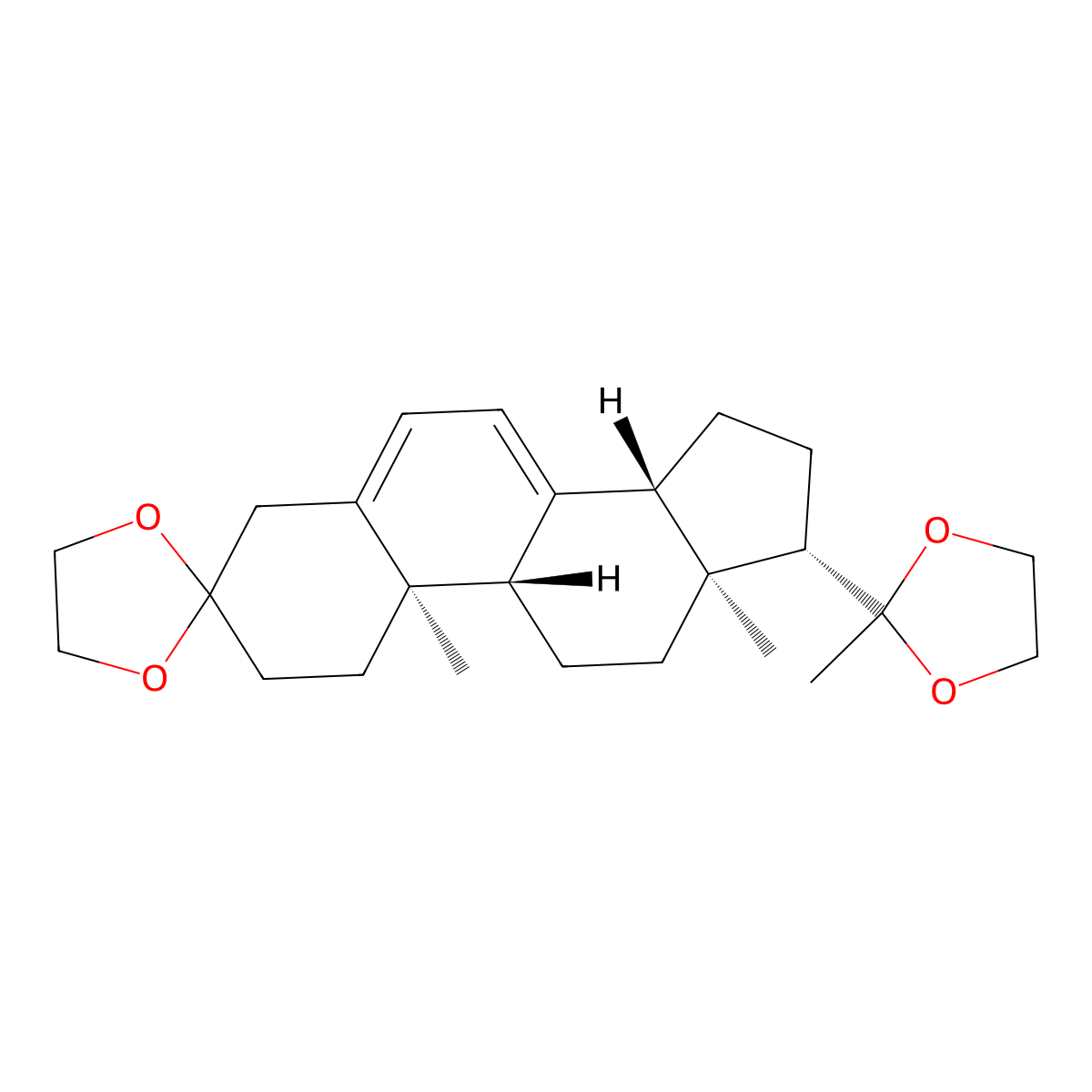 3,20-Bis(ethylenedioxy)pregna-5,7-diene molecular structure, CAS 19592-55-3