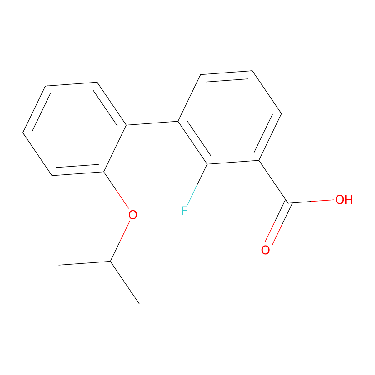 2-Fluoro-2'-(1-methylethoxy)[1,1'-biphenyl]-3-carboxylic acid molecular structure, CAS 1959205-90-3