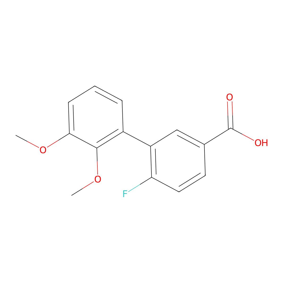 6-Fluoro-2',3'-dimethoxy[1,1'-biphenyl]-3-carboxylic acid molecular structure, CAS 1959220-99-5
