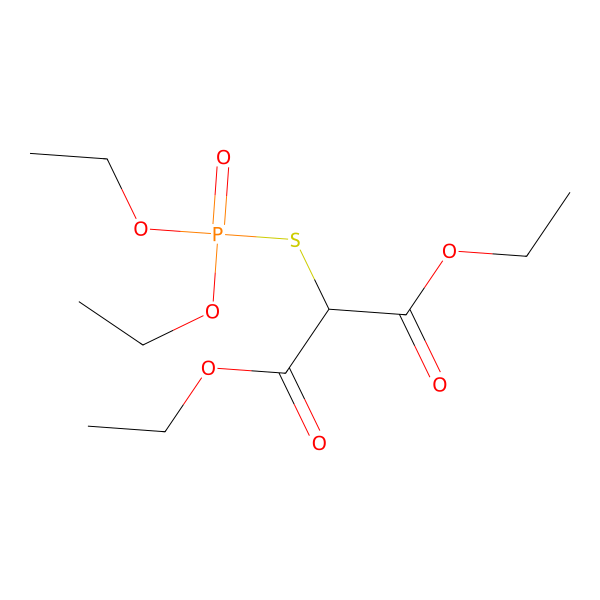 Malonic acid, mercapto-, S-ester with O,O-diethylphosphorothioate molecular structure, CAS 19594-37-7
